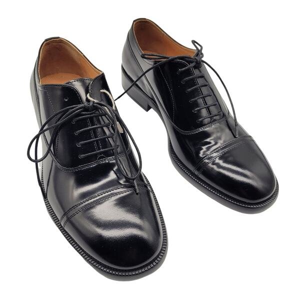 Maison Margiela Paris NIB Plain Leather Oxford Shoes In Black Lace Up Size 40 main image 5
